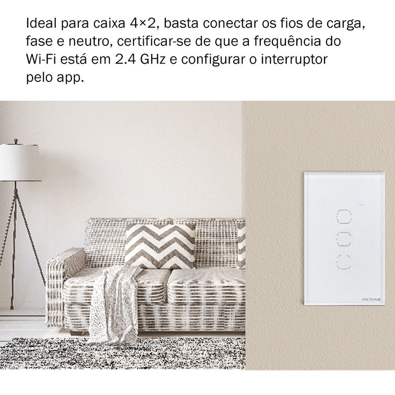 INTERRUPTOR SMART WI-FI TOUCH 2 PRETO EWS 1002