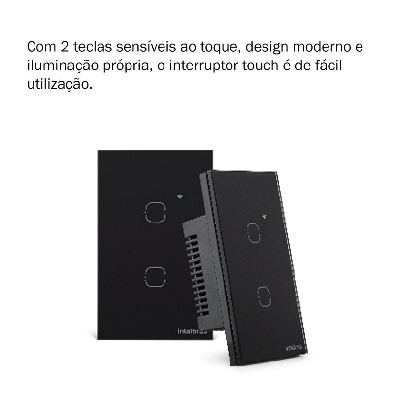 INTERRUPTOR SMART WI-FI TOUCH 2 PRETO EWS 1002